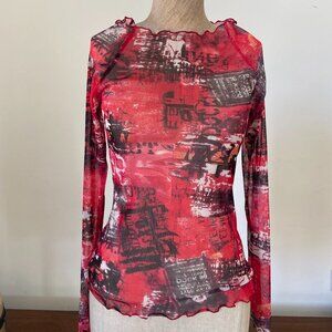 Printed Sheer Top